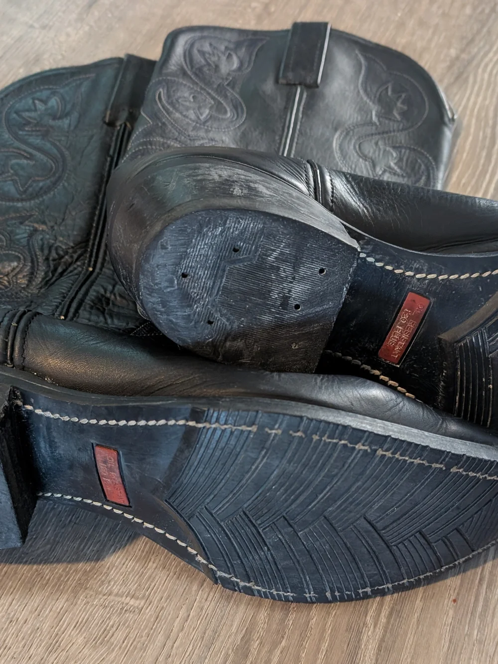 Black Embroidered Heeled Boots